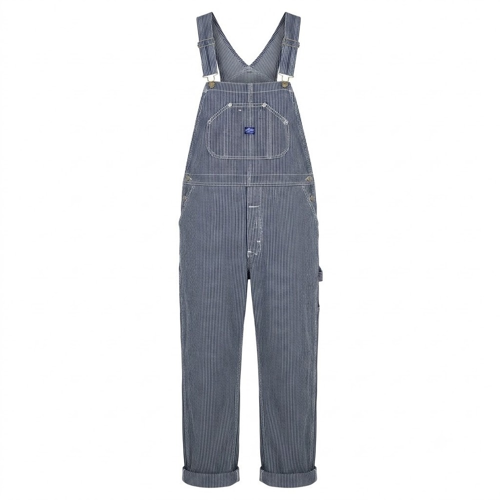 NEW Big Smith Men's Hickory Stripe Bib Overalls Blue White USA Made 42x30 - AC